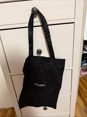 Saint Laurent Black Tote Bag with Logo